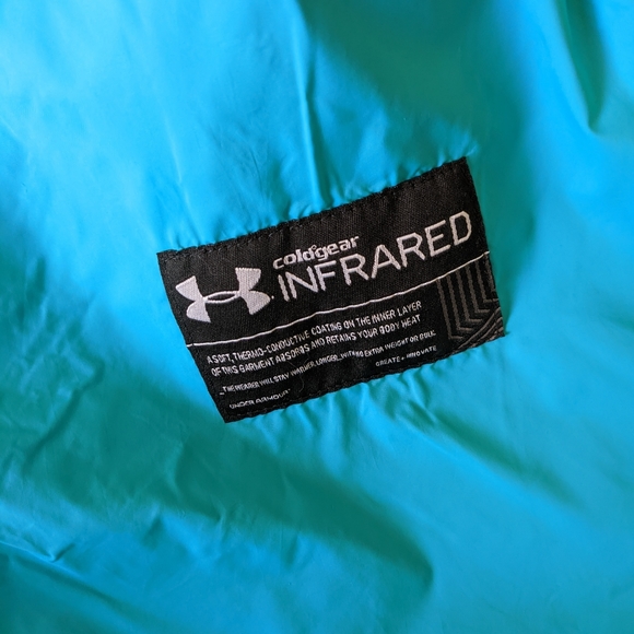 Girls Dual Layer Under Armour Infrared Loose Blue Puffer Down Coats - Picture 8 of 12